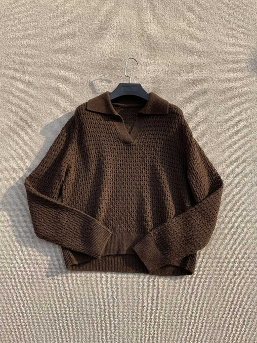 初十上新 独家圆正 小禾 牦牛绒 翻领 针织套头衫 商品图10