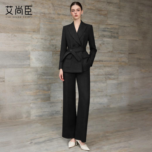 艾尚臣黑色西装套装女春季新款长袖西服收腰职业装通勤风气质正装 商品图1