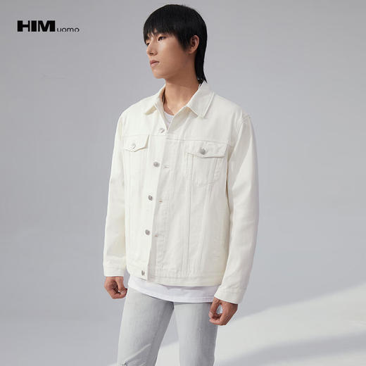 HIM漢崇 休闲复古牛仔夹克男舒适潮流简约百搭长袖外套 2025秋季 商品图0