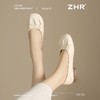 ZHR则则羊皮浅口气质单鞋真皮女2026新款百搭粗跟一脚蹬通勤单鞋 商品缩略图6