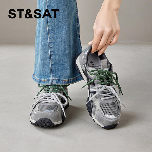 星期六26春新款圆头拼接网面透气运动鞋SSE1112C9S 商品图11