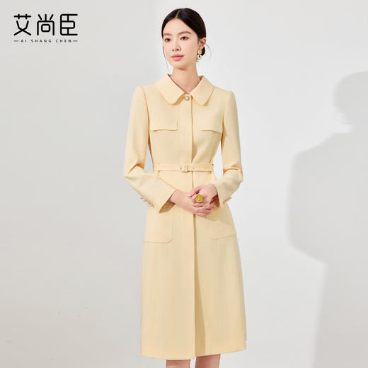 艾尚臣长袖连衣裙女秋季正式场合端庄优雅职业装气质通勤西装裙 商品图0