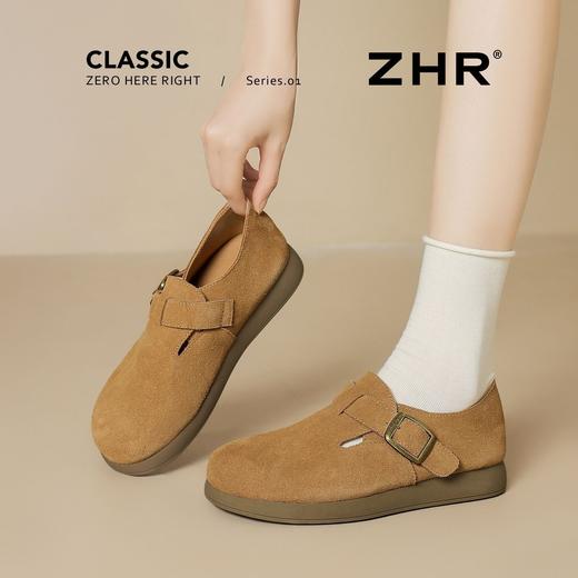 ZHR复古勃肯鞋女2026春秋季超软舒适勃肯拖鞋厚底全包休闲鞋女 商品图7