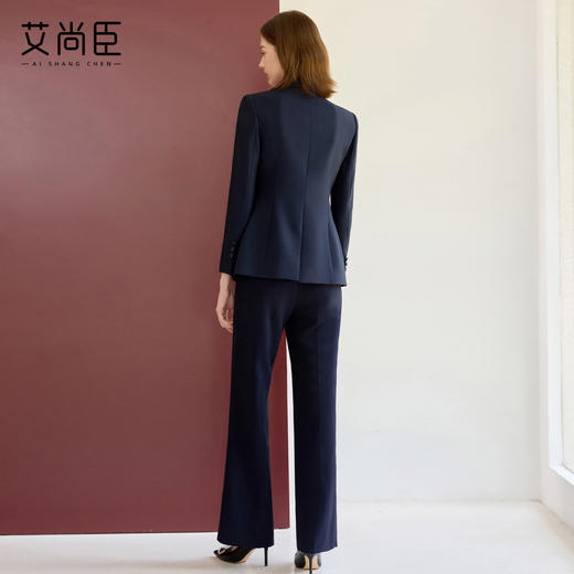 艾尚臣藏青色西装套装女秋职业气质女神范高端小个子主持人工作服 商品图4