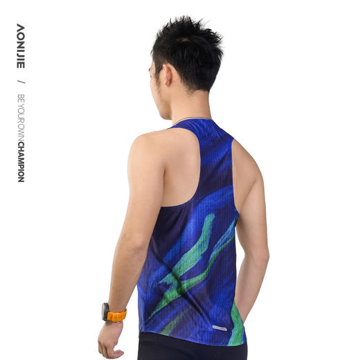 【2026新款】奥尼捷男款工字马拉松透气呼吸楼梯格不黏身速干运动背心 商品图8