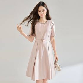 「高货sh」全新升级【铂金会员321/天猫429/差价108】(21902)洛诗琳法式小香风钉珠领连衣裙2026春夏新款收腰显瘦裙子