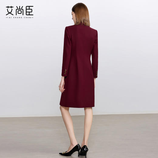 艾尚臣酒红色西装连衣裙女正式场合主持人西装裙女神范通勤职业装 商品图4