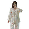 【花边领口设计❗舒适大气】春秋女士棉绸睡衣蕾丝边印花长袖长裤两件套防凸点可爱薄款睡衣。rg 商品缩略图4
