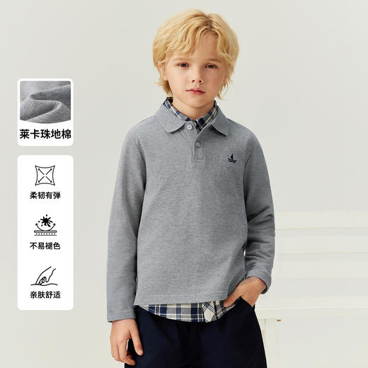 【纳维凯尔】【120-165】Navigare意大利小帆船男女童长袖POLO衫 商品图1
