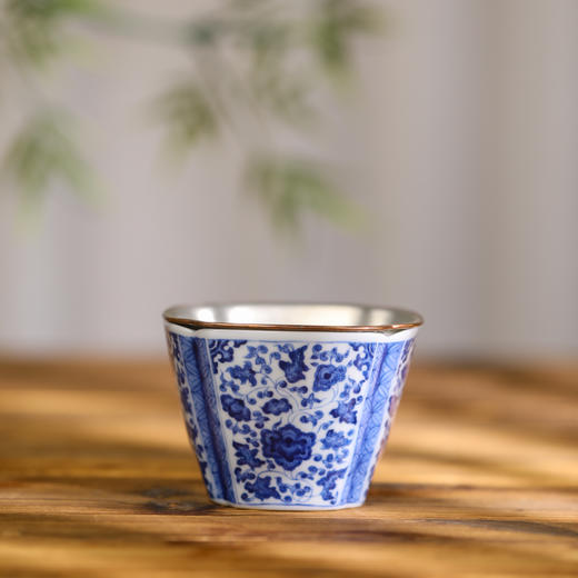 【忘言】 青花点工缠枝四方建水 曰何文人器 商品图0