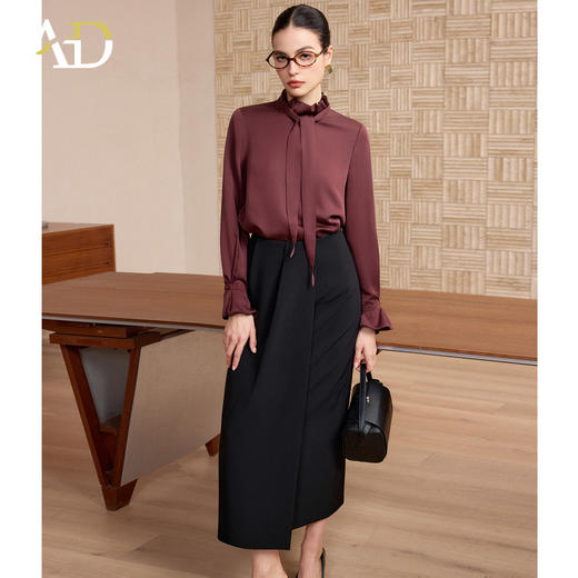 AD高端精致天丝衬衫两件套2026新款轻奢高级感出席重要场合的裙子 商品图3