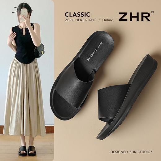ZHR拖鞋女夏外穿厚底2026新款一字拖坡跟软底舒适家居凉拖鞋 商品图1