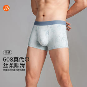 【满3条/6.7折】【秀黛】男莫代尔印花无痕平角裤男士内裤【1条】W5330010T【门店同款】【内裤非质量问题不退换，介意勿拍】