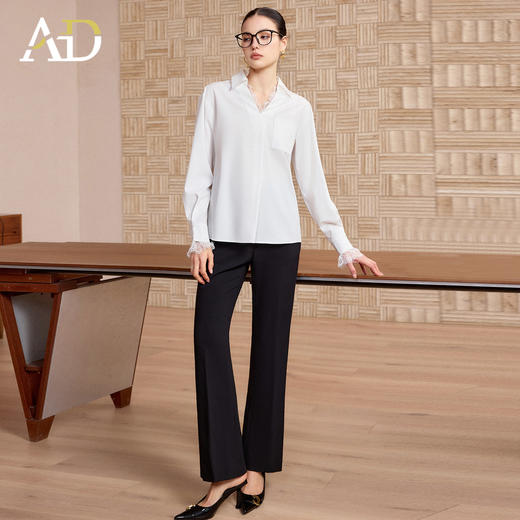 AD正式场合职业装套装女春季2026新款职场穿搭白色衬衫西裤一整套 商品图1