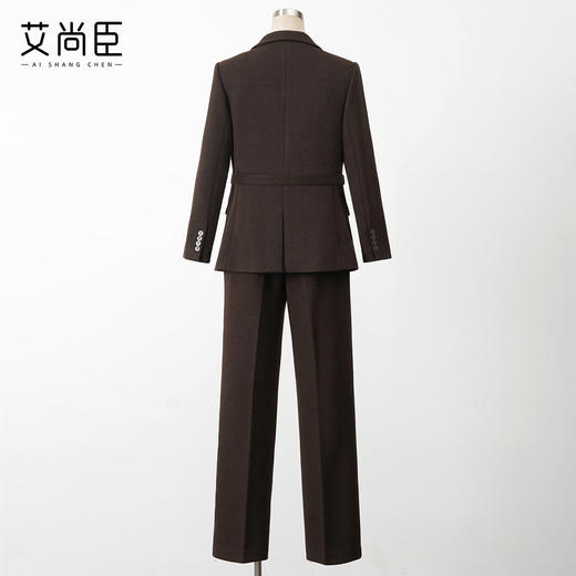 艾尚臣西装套装女2025冬季通勤毛呢西服职业装极简风厚羊毛两件套 商品图4