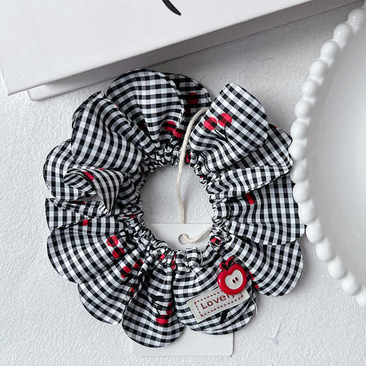 褶皱格纹个性时尚发圈-纪念日百货门店同款169394295 商品图4