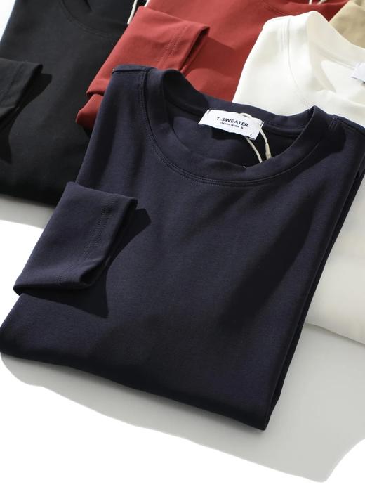 【nsn-S8601】 男子舒适水柔棉简约纯色百搭休闲长袖T恤！！ 商品图0