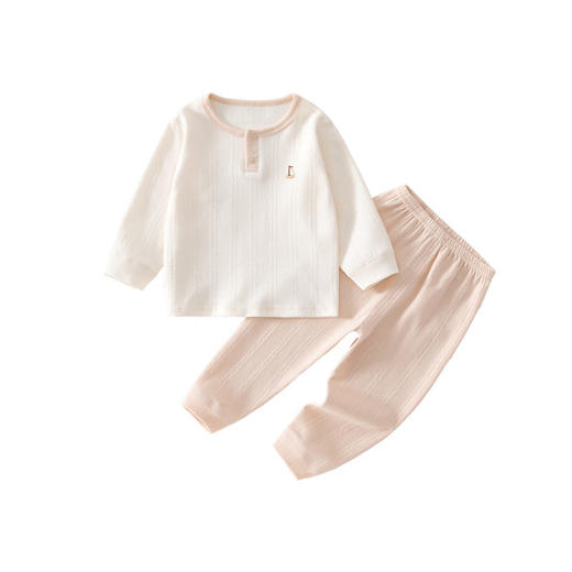 宝宝秋衣套装保暖婴儿内衣纯棉a类男女秋裤儿童家居服睡衣提花 商品图4