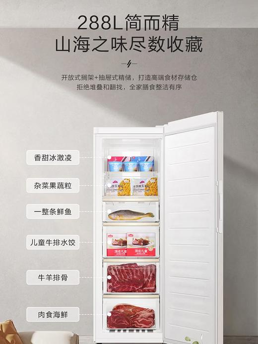 卡萨帝（Casarte）立式家用冻藏柜288升零下40度超低温细胞级锁鲜冷冻柜平嵌零嵌式双变频风冷无霜冻藏转换冰箱 云岩白丨全域风冷丨新一级能效丨 288L 商品图3