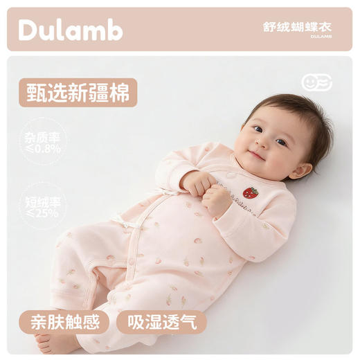 婴儿连体衣春秋款薄棉夹棉长袖连身衣满月女宝宝百天衣服爬服哈衣 商品图1