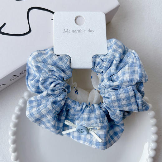 ZY波点细格纽扣对圈对装发圈-纪念日百货门店同款169446382 商品图1