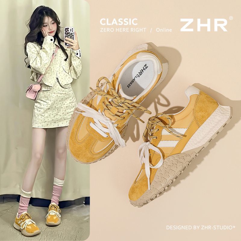 ZHR则则运动休闲鞋春秋新款厚底阿甘鞋增高百搭时尚德训老爹鞋女