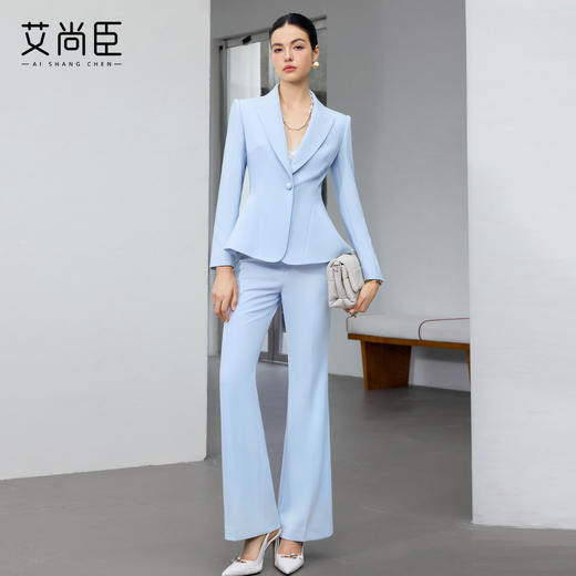 艾尚臣蓝色西装套装女修身医美职业装商务风高级感职场正装主持人 商品图3