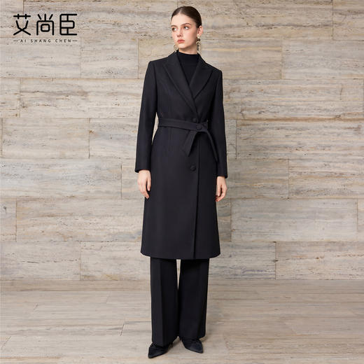 艾尚臣复古赫本风气质职业套装女羊毛呢西装大衣中长款收腰高级感 商品图3