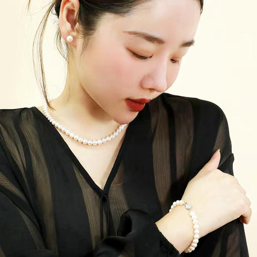 【小来】紫禁文创旗下 珠御在殿·时光珍珠套装 送妈妈、爱人3A天然淡水珍珠 S925银锁扣 经典百搭 亲肤不易过敏 商品图5
