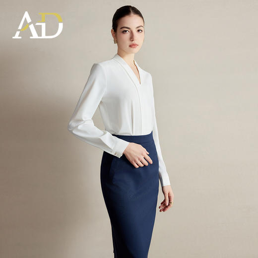AD白色衬衫半裙套装女春2026新款高级感职业装淡人高知穿搭一整套 商品图4