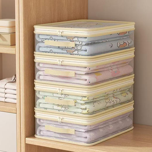 收纳党狂喜‼三浦植造「网纱可视收纳5件套」来了！防霉防潮巨能装，告别翻箱倒柜，衣柜秒变展厅，真正的可视化收纳神器！ ✅加固包边➕加厚PVC，耐用，耐磨、防潮、耐撕裂‼ ✅透明网格可视设计，收纳即展示 商品图6