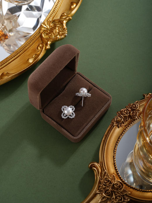子佩集【四叶秀馨】银S925珍珠惜王妃耳钉【EM3182-XF】四叶草2602 商品图4