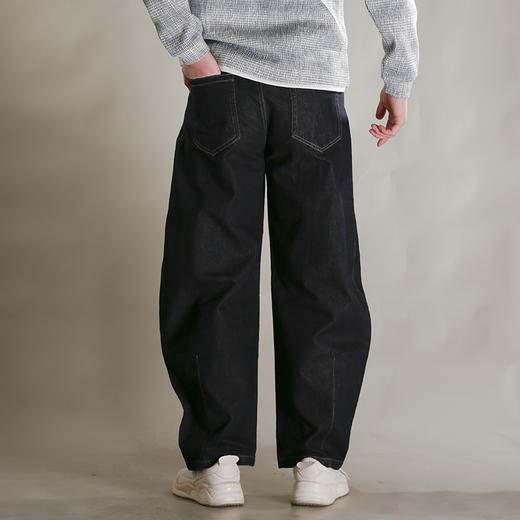 DRONKOO 2026 内抽绳半松紧前交叉破骨普洗弯刀型中厚牛仔长裤 商品图4