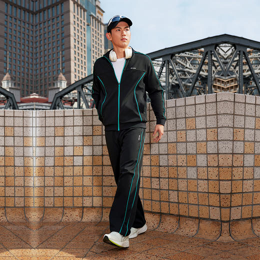 多威新款透气保暖松紧腰男女运动休闲直筒长裤3652171 商品图7