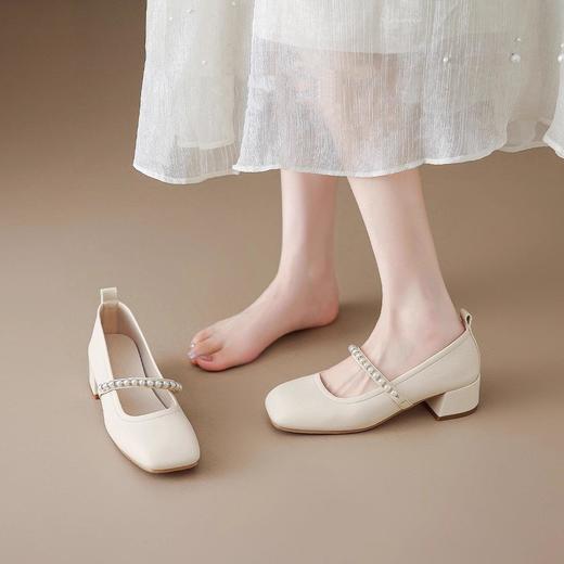 玛丽珍一字带鞋粗跟高跟鞋小皮鞋晚晚鞋韩版时尚单鞋35-40★娃娃优选 商品图3
