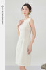 FUYAO扶摇直上 新中式提花背心连衣裙女白色名媛通勤高级感气质裙 商品缩略图5