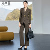 老钱风卡其绿复古羊毛人字纹西装套装女收腰通勤职业装西裤厚 商品缩略图2