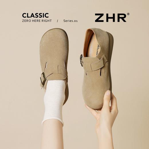 ZHR复古勃肯鞋女2026春秋季超软舒适勃肯拖鞋厚底全包休闲鞋女 商品图1
