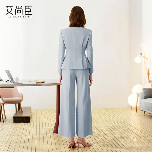 艾尚臣秋冬职业装女蓝色气质西装套装高级感酒店医美前台西服工装 商品图4