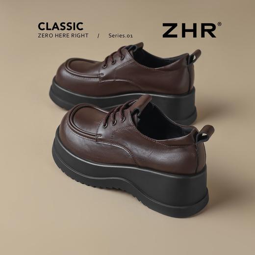 ZHR则则时尚复古厚底增高英伦单鞋2026新款一脚蹬气质通勤小皮鞋 商品图3
