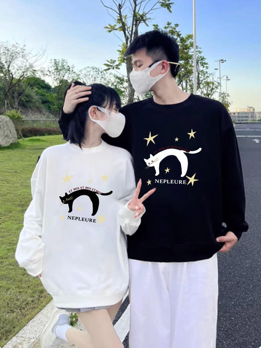 【YW】无忧购情侣款韩版卡通印花简约休闲纯棉长袖t恤（截单后7天发货) 商品图5