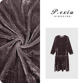 【浮光椿野】人丝进口丝绒赫本风优雅气质连衣裙W-63487