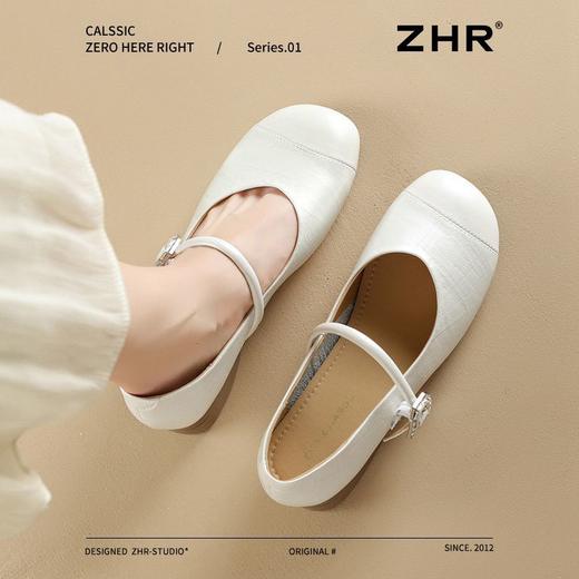 ZHR时尚玛丽珍鞋2025新款网红ins浅口单鞋女潮流银色百搭粗跟单鞋 商品图6