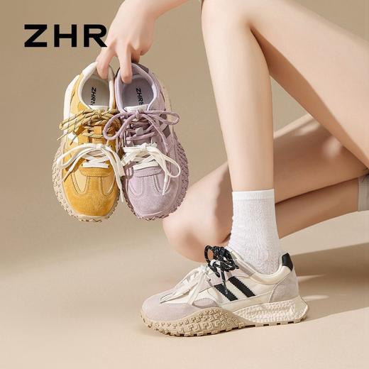 ZHR则则运动休闲鞋春秋新款厚底阿甘鞋增高百搭时尚德训老爹鞋女 商品图4