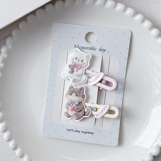 甜美可爱布偶萌趣长边夹对装发夹-纪念日百货门店同款169096731 商品图3