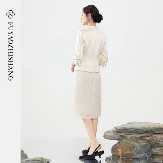 FUYAO扶摇直上 轻奢奶油白西装两件套女西服职业装正装高级感通勤 商品图4