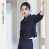 FUYAO扶摇直上春新款极简风牛仔西服套装女气质休闲阔腿裤两件套 商品缩略图4