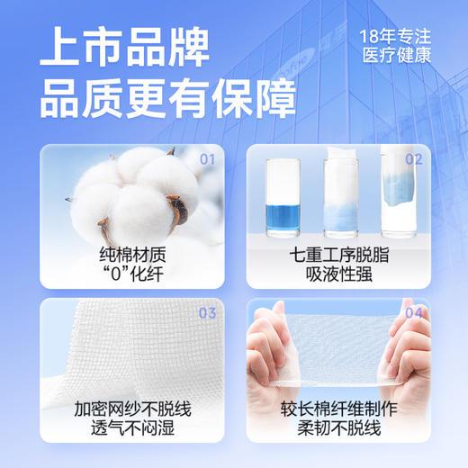 可孚医用绷带绑带纱布块卷医疗消毒止血无菌灭菌沙布伤口包扎用品 商品图4