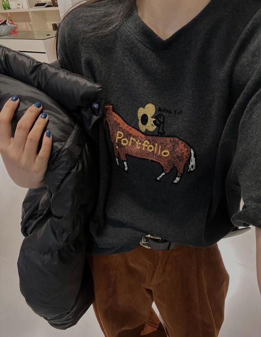 老米优品🎈3-5天《花朵小马🐎刺绣短袖澳绒tee 》重工刺绣，双面澳绒云朵般轻暖舒适~T260226B 商品图10