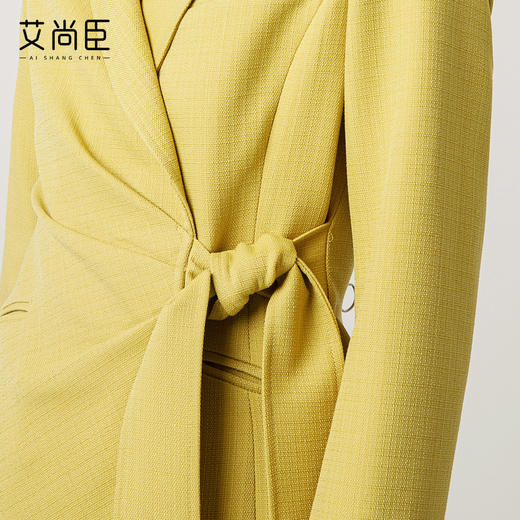 艾尚臣牛油果色高级感职业连衣裙女中长款西装裙收腰通勤正式场合 商品图3